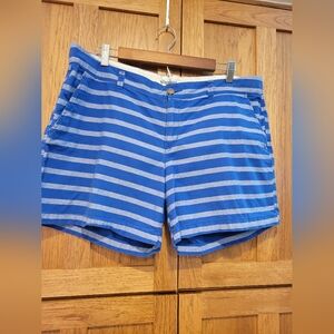 Old Navy Blue and Gray Striped Short Shorts. Womens Size 14 Regular   2014 Y2K